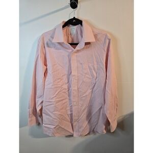 Brooks Brothers Milano‎ Fit 16-33 XL Pink Striped Long Sleeve Dress Shirt